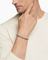 DY Helios™ Cuff Bracelet in Sterling Silver with Black Diamonds, 6mm